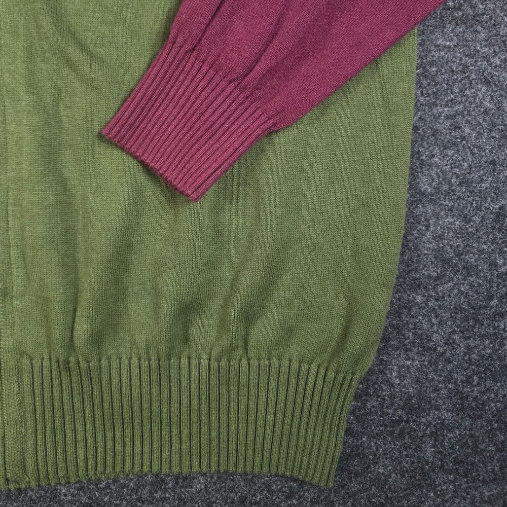 London House Men's Green Maroon Hilfiger Golf Sweater 1/4 Zip Preppy Size 2XL - Picture 10 of 11